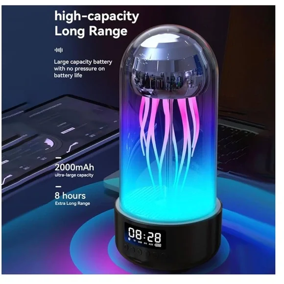 Motion Jellyfish Bluetooth speaker Clock with Colorful Light Display - Picture 3 of 16